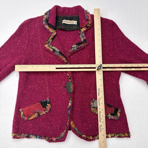 Vintage Canvasbacks Sweater Size Medium Pink Cardigan‎ Lagenlook Art To Wear - Picture 8 of 10